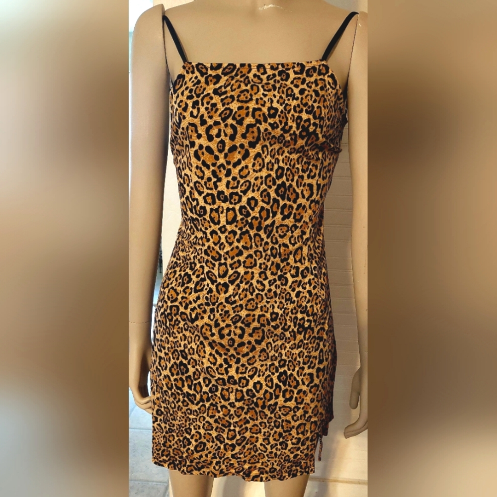 Urban Outfitters Medium Leopard Print strap mini dress